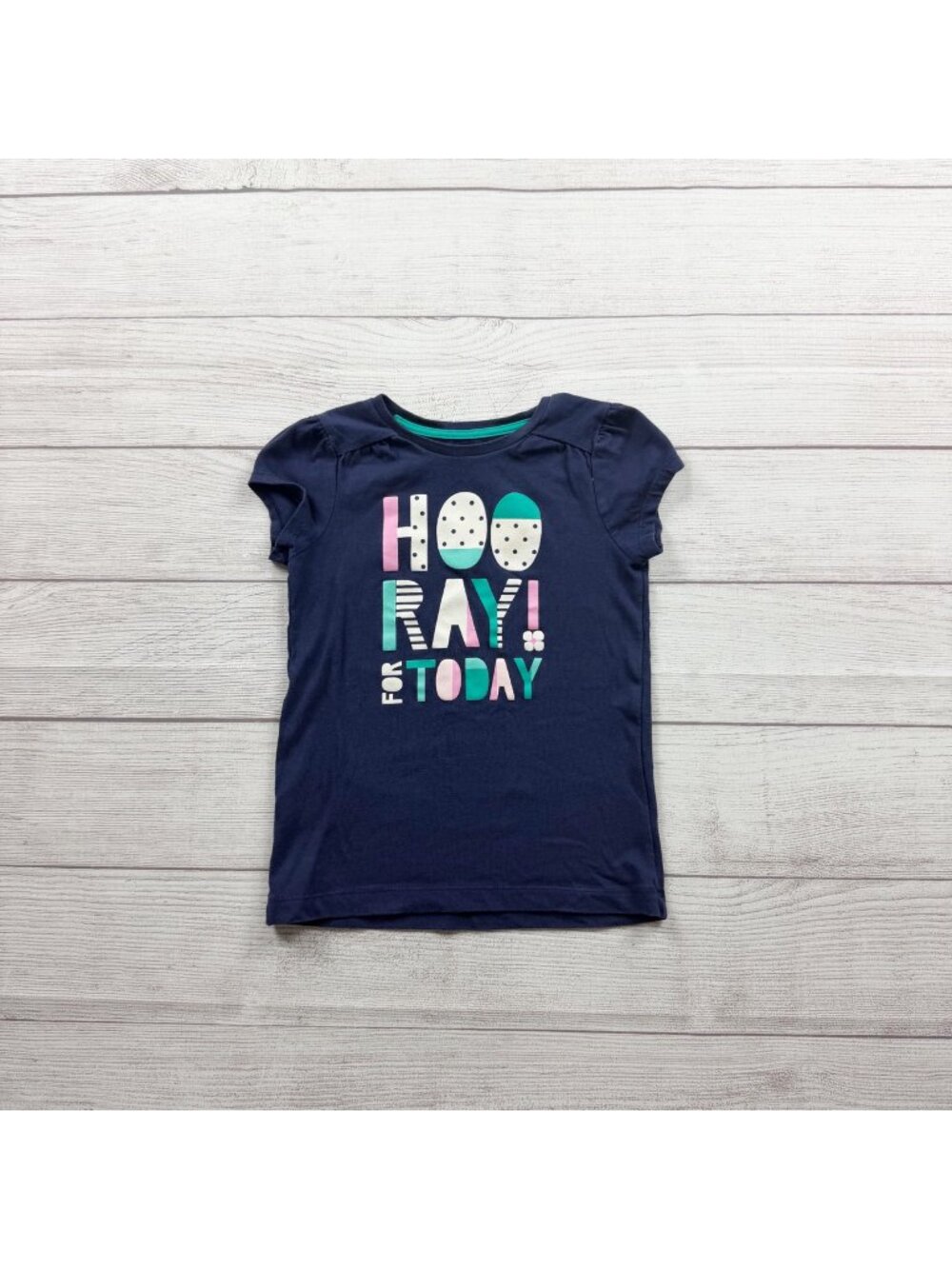 Gymboree Girls Navy Hooray For Today Graphic Tee 6
